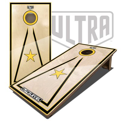 Ultra Elite 2 Cornhole Boards Yellow Single Star