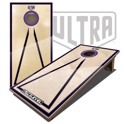 Ultra Elite 2 Cornhole Boards Purple Triangle