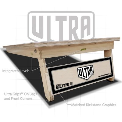 Ultra Elite 2 Cornhole Boards Ultra 1 Gray Rear