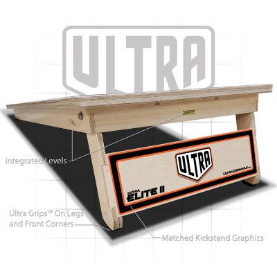 Ultra Elite 2 Cornhole Boards Ultra 1 Orange Rear