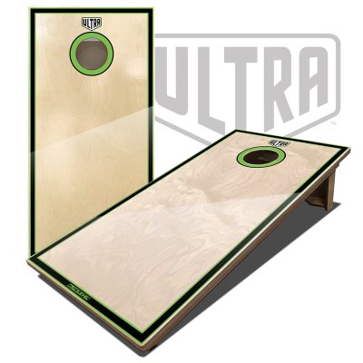 Ultra Elite 2 Cornhole Boards Lime Border and Hole