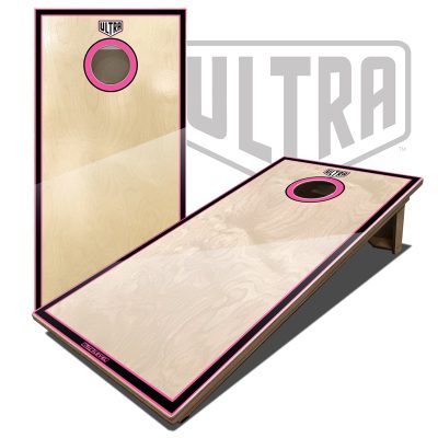 Ultra Elite 2 Cornhole Boards Pink Border and Hole