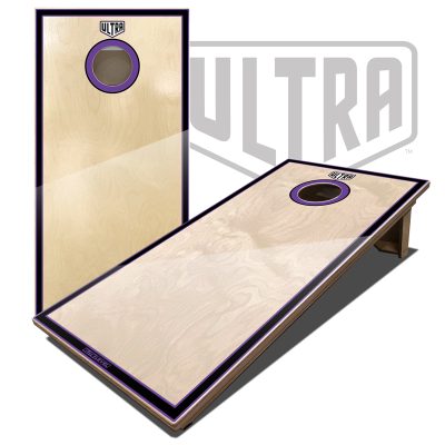 Ultra Elite 2 Cornhole Boards Purple Border and Hole