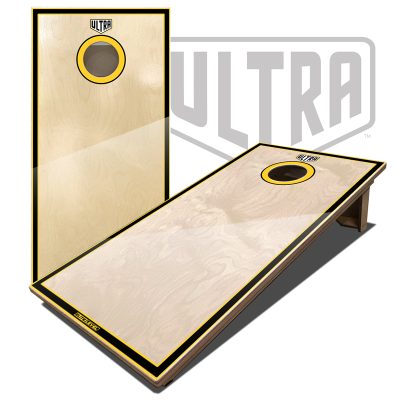 Ultra Elite 2 Cornhole Boards Yellow Border and Hole