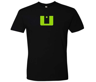 Ultra U shirt with Snake Back. Black and Lime