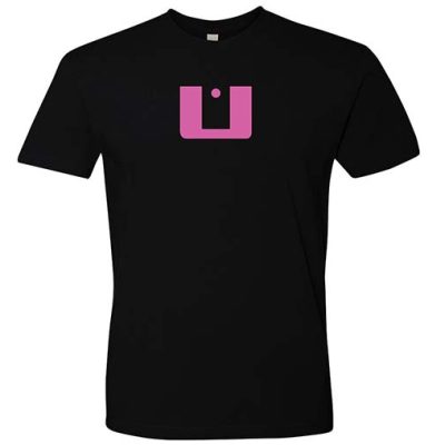 Ultra U shirt with Snake Back. Black and Pink