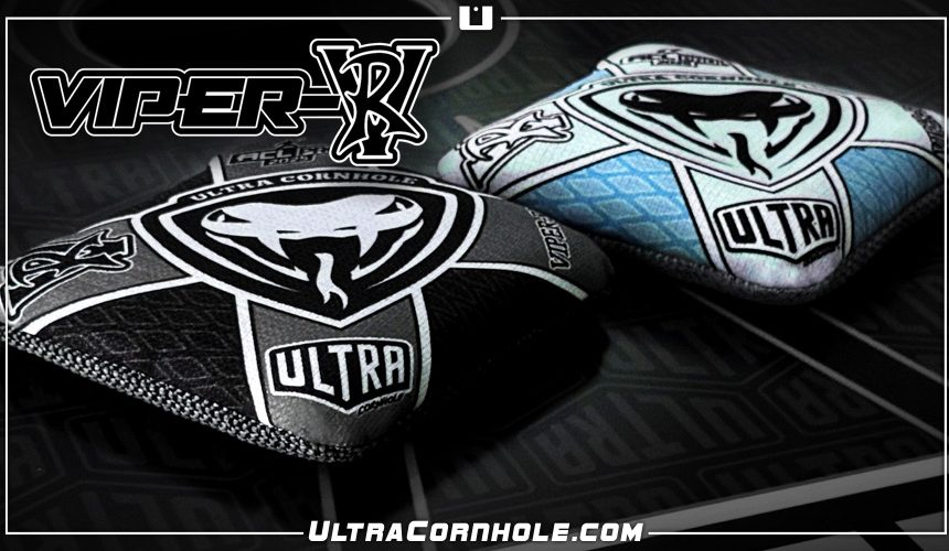 Ultra Cornhole Viper-RV Black and Light Blue Cornhole Bags ACL Pro 2025