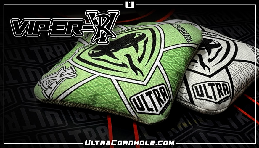 Ultra Cornhole Viper-RV Green White Cornhole Bags ACL Pro 2025